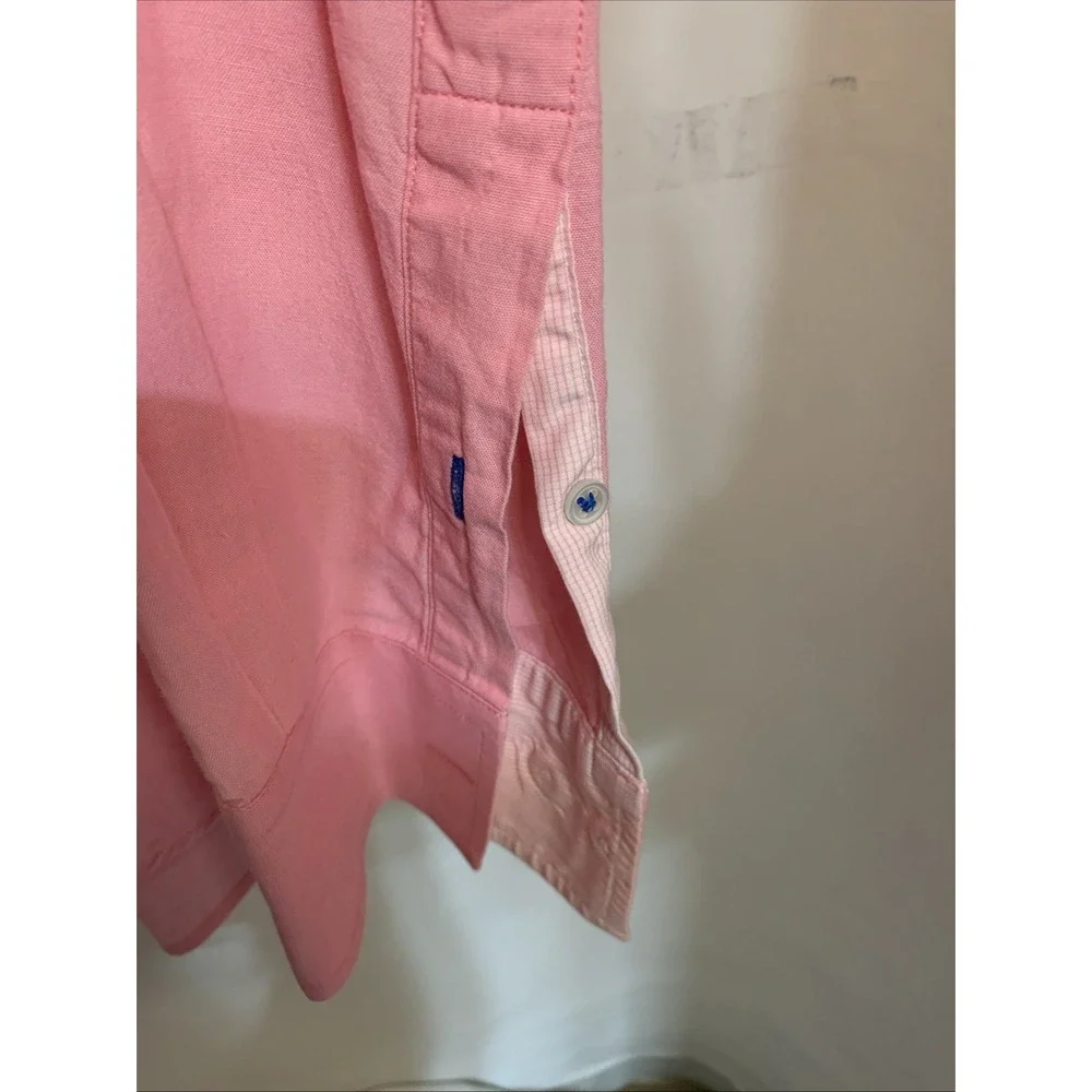 J. McLaughlin Men's size XL Pink‎ Cotton Button Down LS Shirt Reverse Cuff